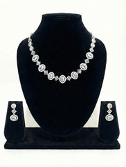 Royal Oval Grace American Diamond Necklace Set