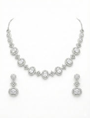 Royal Oval Grace American Diamond Necklace Set