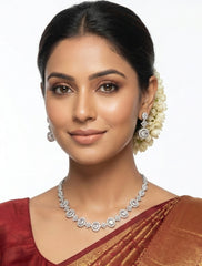 Royal Oval Grace American Diamond Necklace Set