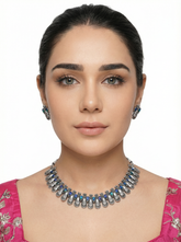 Neel-Vanya Oxidised Heritage Necklace Set