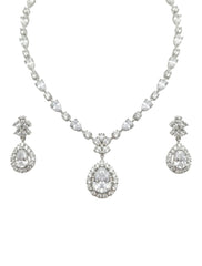 Crystal Drop Elegance American Diamond Necklace Set