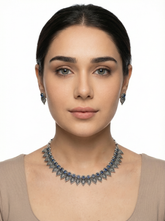 Neel-Patra Oxidised Silver Necklace Set