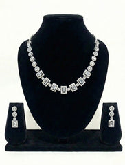 Regal Square Luxe American Diamond Necklace Set