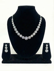 Eternal Circle Brilliance American Diamond Necklace Set