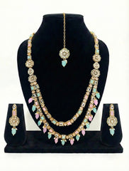 Pastel Heritage Kundan Layered Necklace Set