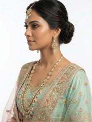 Pastel Heritage Kundan Layered Necklace Set