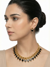 Hexa-Veer Gold Plated Geometric Necklace Set