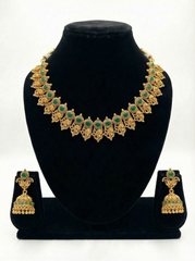 Vriksha Nakshi Emerald Temple Necklace Set