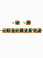 Emerald Pearl Statement Choker Set