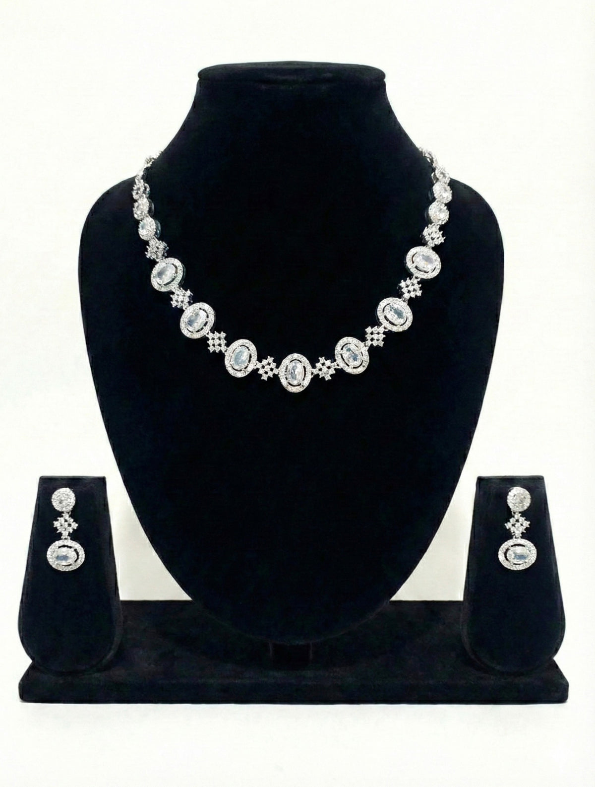 Royal Oval Grace American Diamond Necklace Set