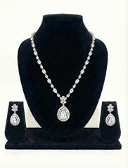 Crystal Drop Elegance American Diamond Necklace Set