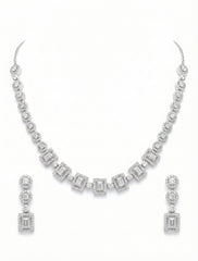 Regal Square Luxe American Diamond Necklace Set