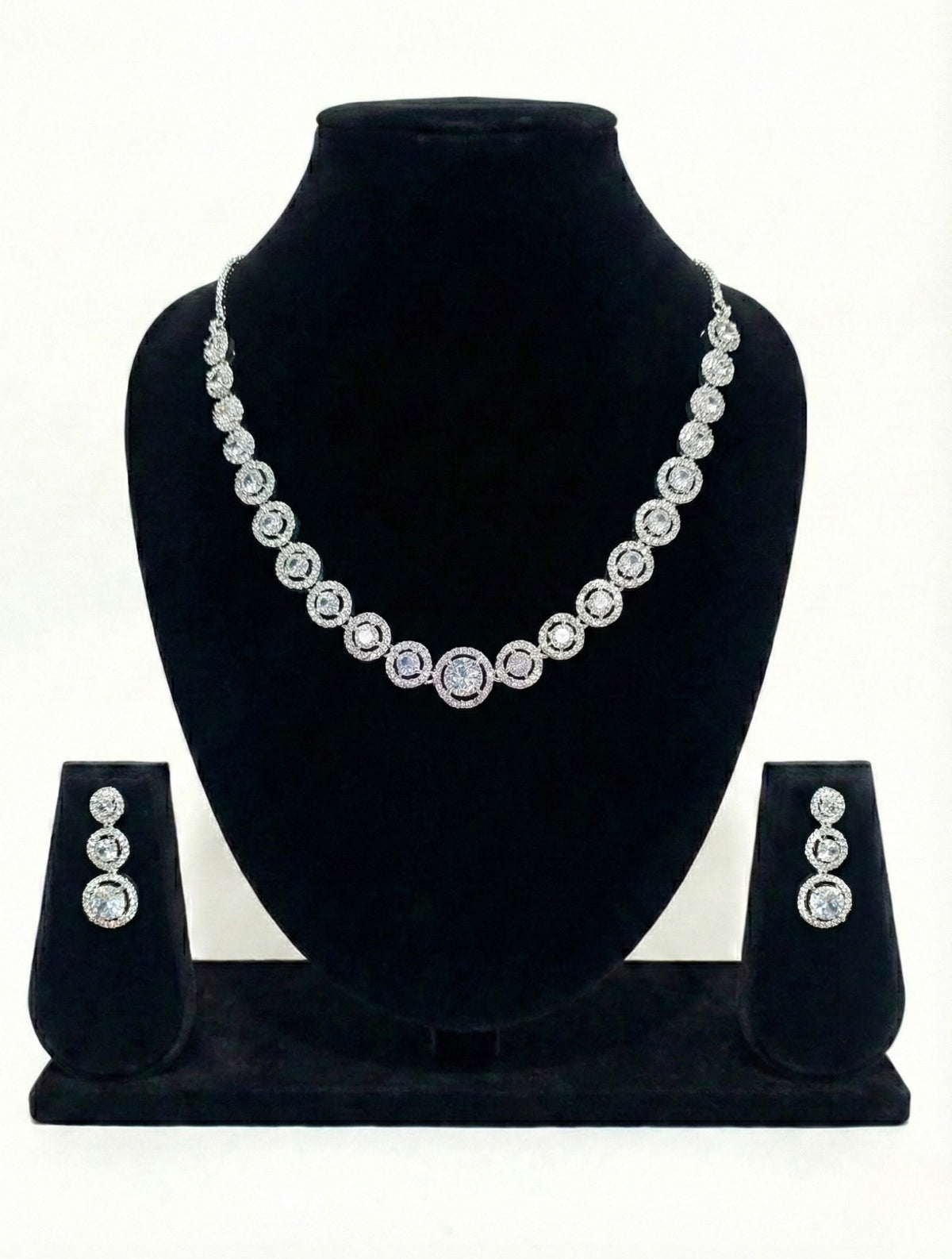 Eternal Circle Brilliance American Diamond Necklace Set