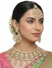 Pastel Royale Kundan Pearl Choker Set