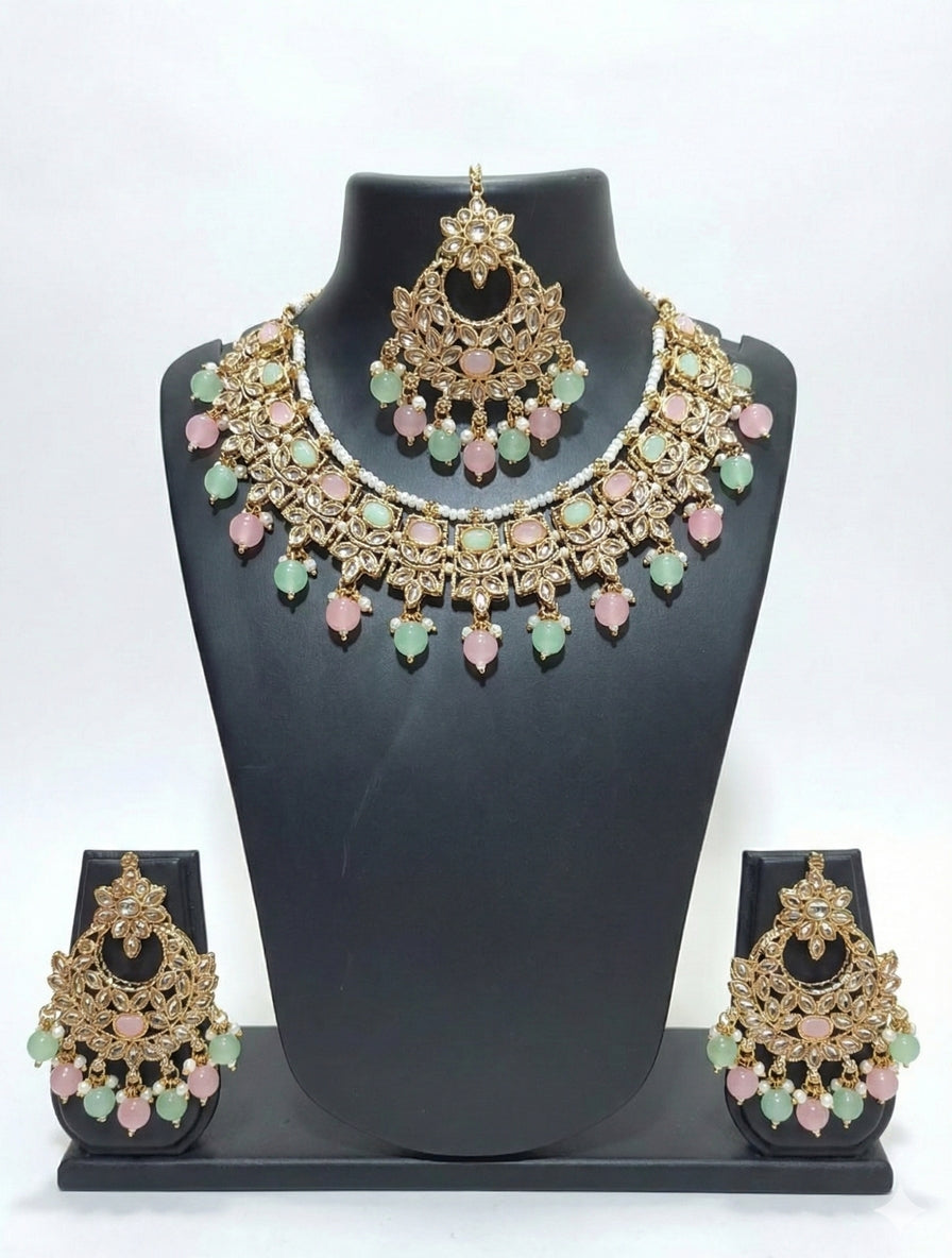 Pastel Royale Kundan Pearl Choker Set