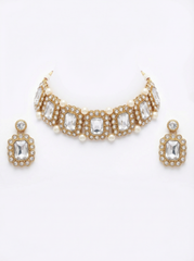 Ivora Crystal Pearl Choker Set