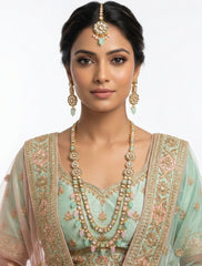 Pastel Heritage Kundan Layered Necklace Set