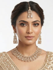 Rose Gold Regal American Diamond Necklace Set