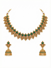 Vriksha Nakshi Emerald Temple Necklace Set